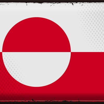 Blechschild Flagge Grönland 40x30cm Retro Flag Greenland