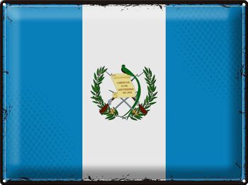 Drapeau en étain du Guatemala, 40x30cm, drapeau rétro du Guatemala 1