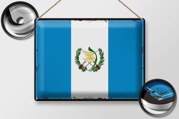 Drapeau en étain du Guatemala, 40x30cm, drapeau rétro du Guatemala 2