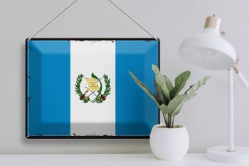 Drapeau en étain du Guatemala, 40x30cm, drapeau rétro du Guatemala 3