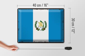 Drapeau en étain du Guatemala, 40x30cm, drapeau rétro du Guatemala 4