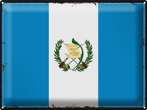 Blechschild Flagge Guatemala 40x30cm Retro Flag Guatemala