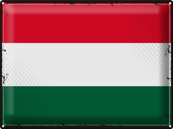 Drapeau en étain de la Hongrie, 40x30cm, drapeau rétro de la Hongrie 1