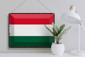 Drapeau en étain de la Hongrie, 40x30cm, drapeau rétro de la Hongrie 3