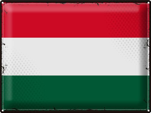Blechschild Flagge Ungarn 40x30cm Retro Flag of Hungary