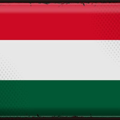 Blechschild Flagge Ungarn 40x30cm Retro Flag of Hungary