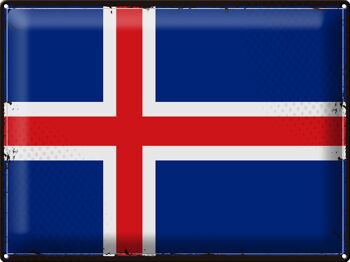 Drapeau en étain de l'islande, 40x30cm, drapeau rétro de l'islande 1