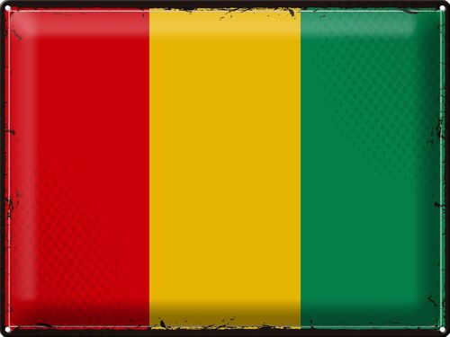 Blechschild Flagge Guinea 40x30cm Retro Flag of Guinea