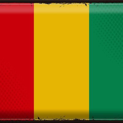 Blechschild Flagge Guinea 40x30cm Retro Flag of Guinea