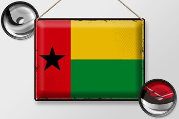Signe en étain drapeau Guinée-Bissau 40x30cm rétro Guinée 2
