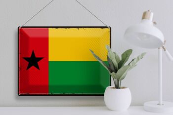 Signe en étain drapeau Guinée-Bissau 40x30cm rétro Guinée 3