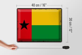 Signe en étain drapeau Guinée-Bissau 40x30cm rétro Guinée 4