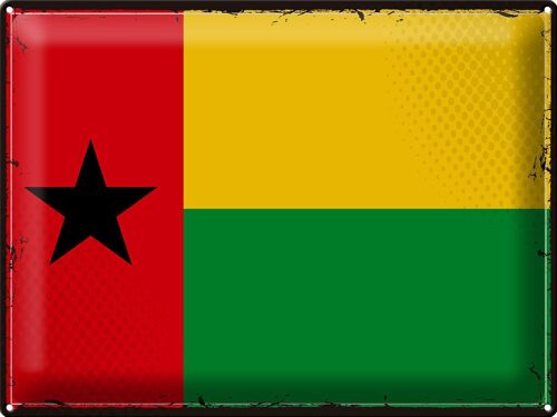 Blechschild Flagge Guinea-Bissau 40x30cm Retro Guinea