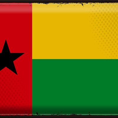 Signe en étain drapeau Guinée-Bissau 40x30cm rétro Guinée