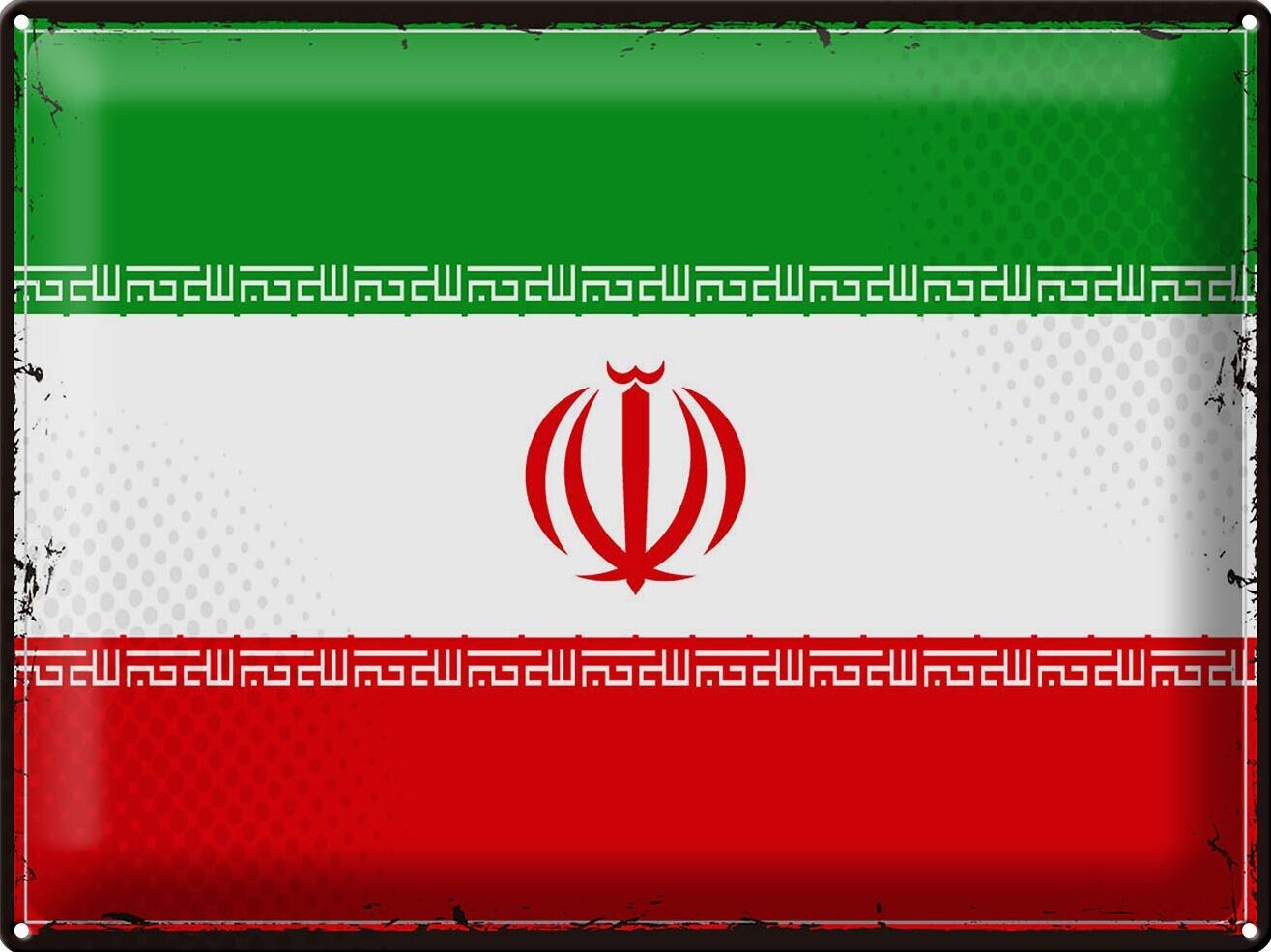 Cartel de chapa Bandera de Irán 40x30cm Bandera Retro de Irán