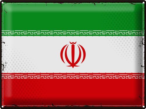 Blechschild Flagge Iran 40x30cm Retro Flag of iran