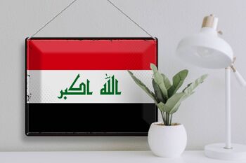 Signe en étain drapeau de l'irak, 40x30cm, drapeau rétro de l'irak 3
