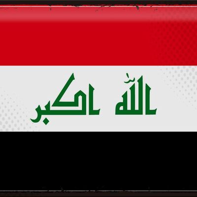 Blechschild Flagge Irak 40x30cm Retro Flag of Iraq