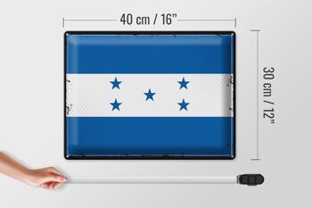 Drapeau en étain du Honduras, 40x30cm, drapeau rétro du Honduras 4
