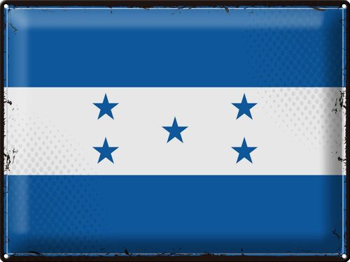 Blechschild Flagge Hondura 40x30cm Retro Flag of Honduras