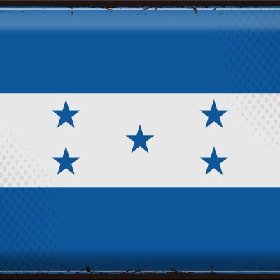 Cartel de chapa Bandera de Honduras 40x30cm Bandera Retro de Honduras