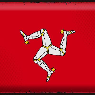 Blechschild Flagge Isle of Man 40x30cm Retro Isle of Man