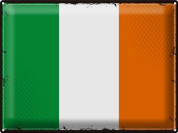 Signe en étain drapeau de l'irlande, 40x30cm, drapeau rétro de l'irlande 1