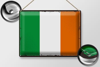 Signe en étain drapeau de l'irlande, 40x30cm, drapeau rétro de l'irlande 2