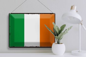 Signe en étain drapeau de l'irlande, 40x30cm, drapeau rétro de l'irlande 3