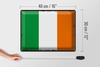 Signe en étain drapeau de l'irlande, 40x30cm, drapeau rétro de l'irlande 4