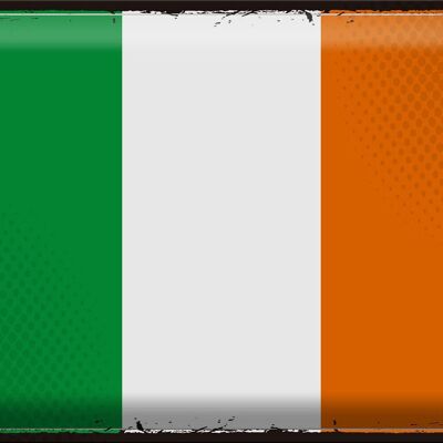 Signe en étain drapeau de l'irlande, 40x30cm, drapeau rétro de l'irlande