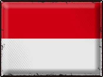 Drapeau en étain de l'indonésie, 40x30cm, drapeau rétro de l'indonésie 1