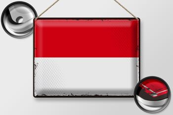 Drapeau en étain de l'indonésie, 40x30cm, drapeau rétro de l'indonésie 2