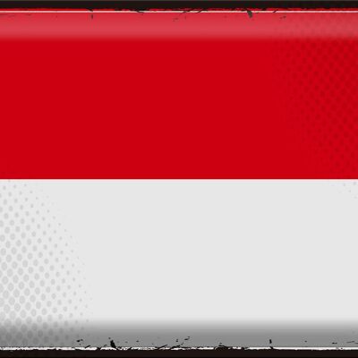 Cartel de chapa Bandera de Indonesia 40x30cm Bandera Retro Indonesia