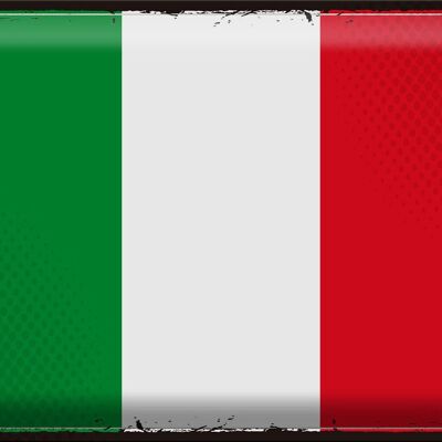 Targa in metallo Bandiera Italia 40x30 cm Bandiera retrò dell'Italia