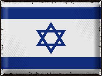 Signe en étain drapeau d'israël 40x30cm, drapeau rétro d'israël 1