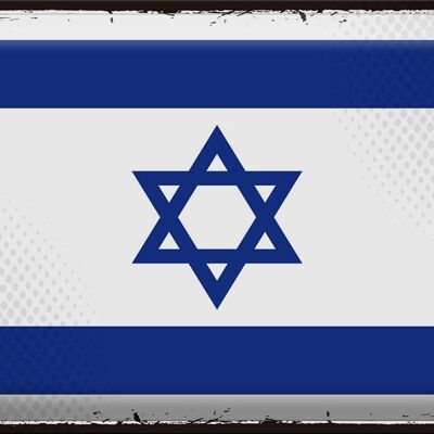 Cartel de chapa Bandera de Israel 40x30cm Bandera Retro de Israel