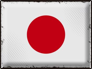 Panneau métallique drapeau du japon, 40x30cm, drapeau rétro du japon 1