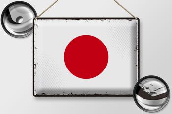 Panneau métallique drapeau du japon, 40x30cm, drapeau rétro du japon 2