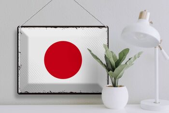 Panneau métallique drapeau du japon, 40x30cm, drapeau rétro du japon 3
