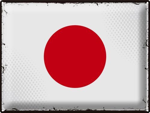 Blechschild Flagge Japan 40x30cm Retro Flag of Japan