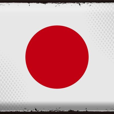 Blechschild Flagge Japan 40x30cm Retro Flag of Japan