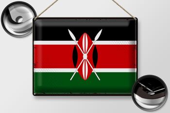 Signe en étain drapeau du Kenya 40x30cm, drapeau rétro du Kenya 2
