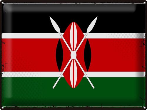 Blechschild Flagge Kenia 40x30cm Retro Flag of Kenya