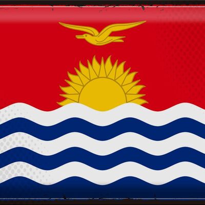 Cartel de chapa Bandera de Kiribati 40x30cm Bandera Retro de Kiribati