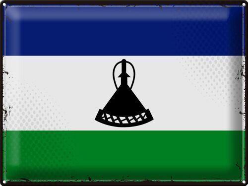 Blechschild Flagge Lesotho 40x30cm Retro Flag of Lesotho