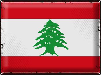Drapeau en étain du Liban, 40x30cm, drapeau rétro du Liban 1