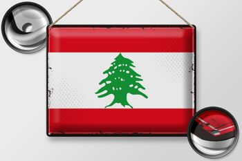 Drapeau en étain du Liban, 40x30cm, drapeau rétro du Liban 2