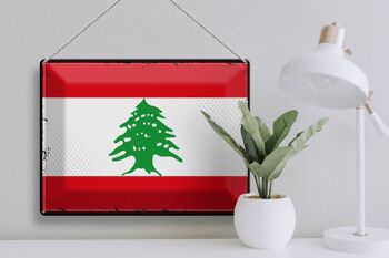 Drapeau en étain du Liban, 40x30cm, drapeau rétro du Liban 3