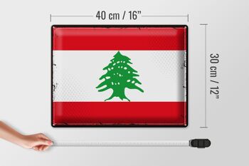 Drapeau en étain du Liban, 40x30cm, drapeau rétro du Liban 4